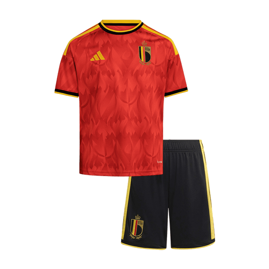 Equipación infantil de la selección belga (camiseta + pantalón corto) para el Mundial 2026