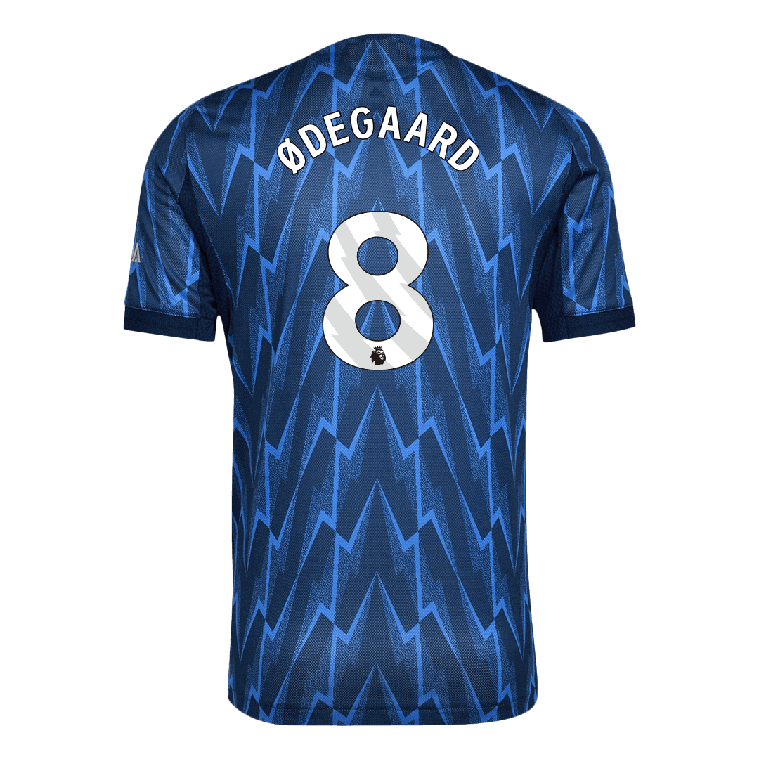 Camiseta de fútbol visitante auténtica del Arsenal ØDEGAARD #8 2025/26 Azul
