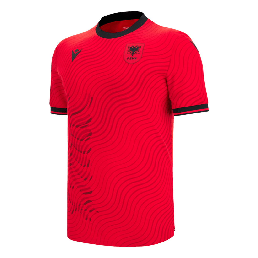 Camiseta de local de Albania para el Mundial 2026, color rojo.