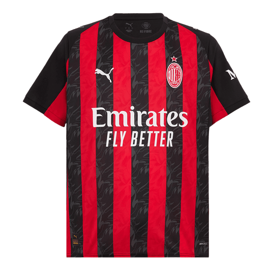 Camiseta de fútbol local del AC Milan 2025/26, roja y negra