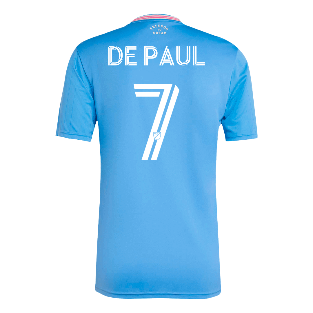Camiseta de fútbol de visitante DE PAUL #7 Inter Miami 2025 Azul