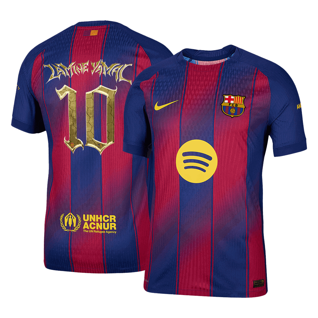 Camiseta de fútbol local auténtica del Barcelona LAMINE YAMAL n.° 10 2025/26 (Edición Trofeo Kopa)