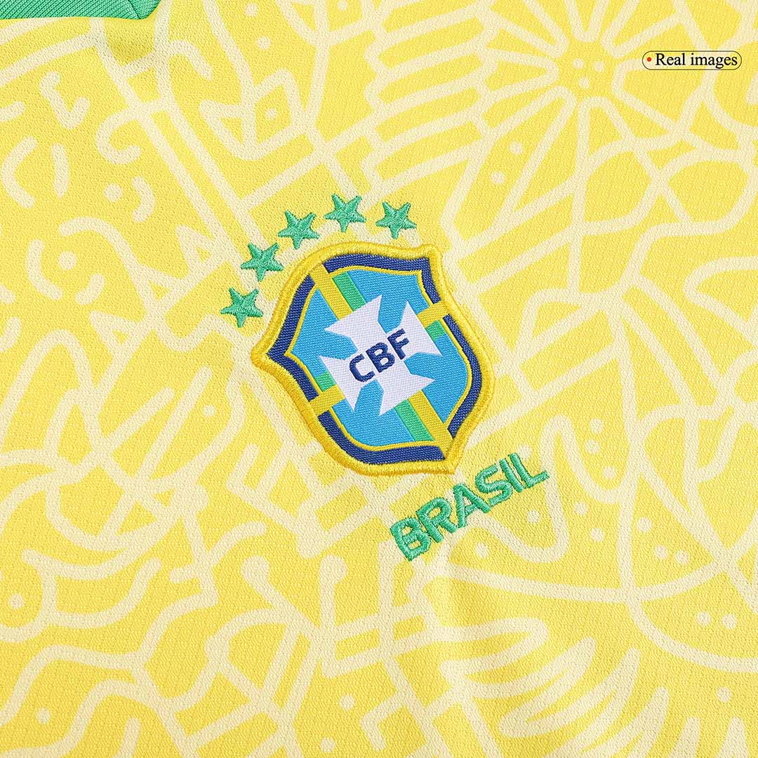 Kit de fútbol local de Brasil para niños (camiseta, pantalón corto y medias) Copa América 2024