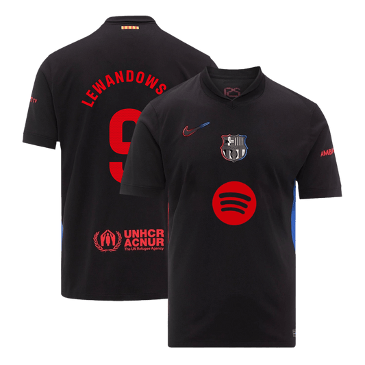 Camiseta de visitante del Barcelona Lewandowski #9 2024/25 - Logotipo de Spotify sin texto