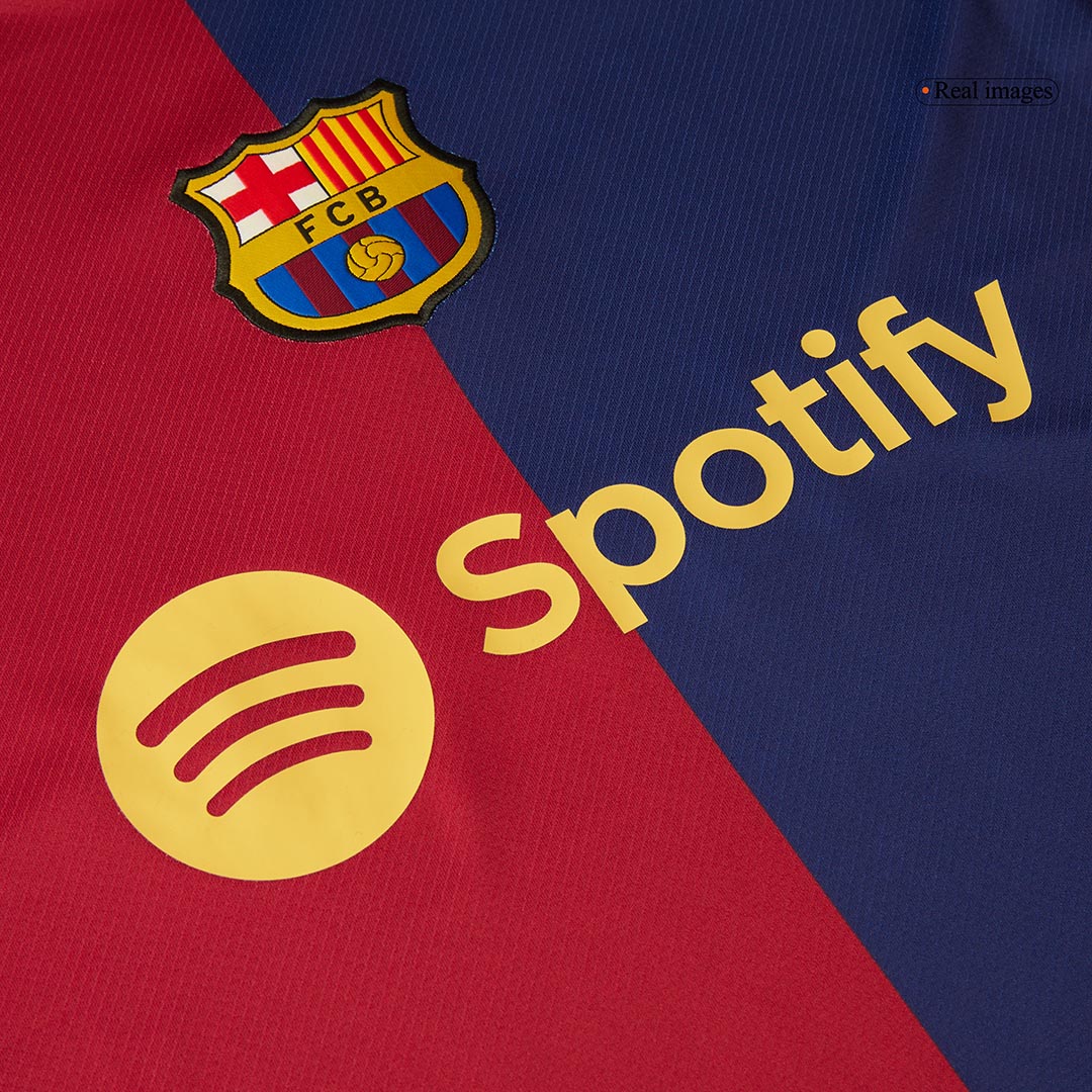Camiseta de fútbol local del Barcelona RAPHINHA #11 2024/25, roja y azul - UCL