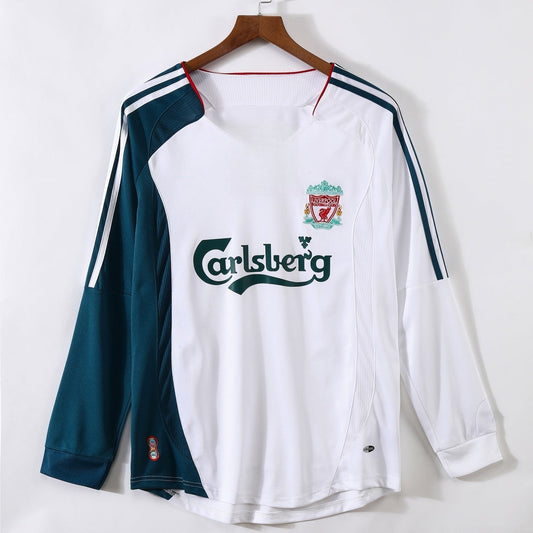 Camiseta retro de manga larga de visitante del Liverpool 2006-2007