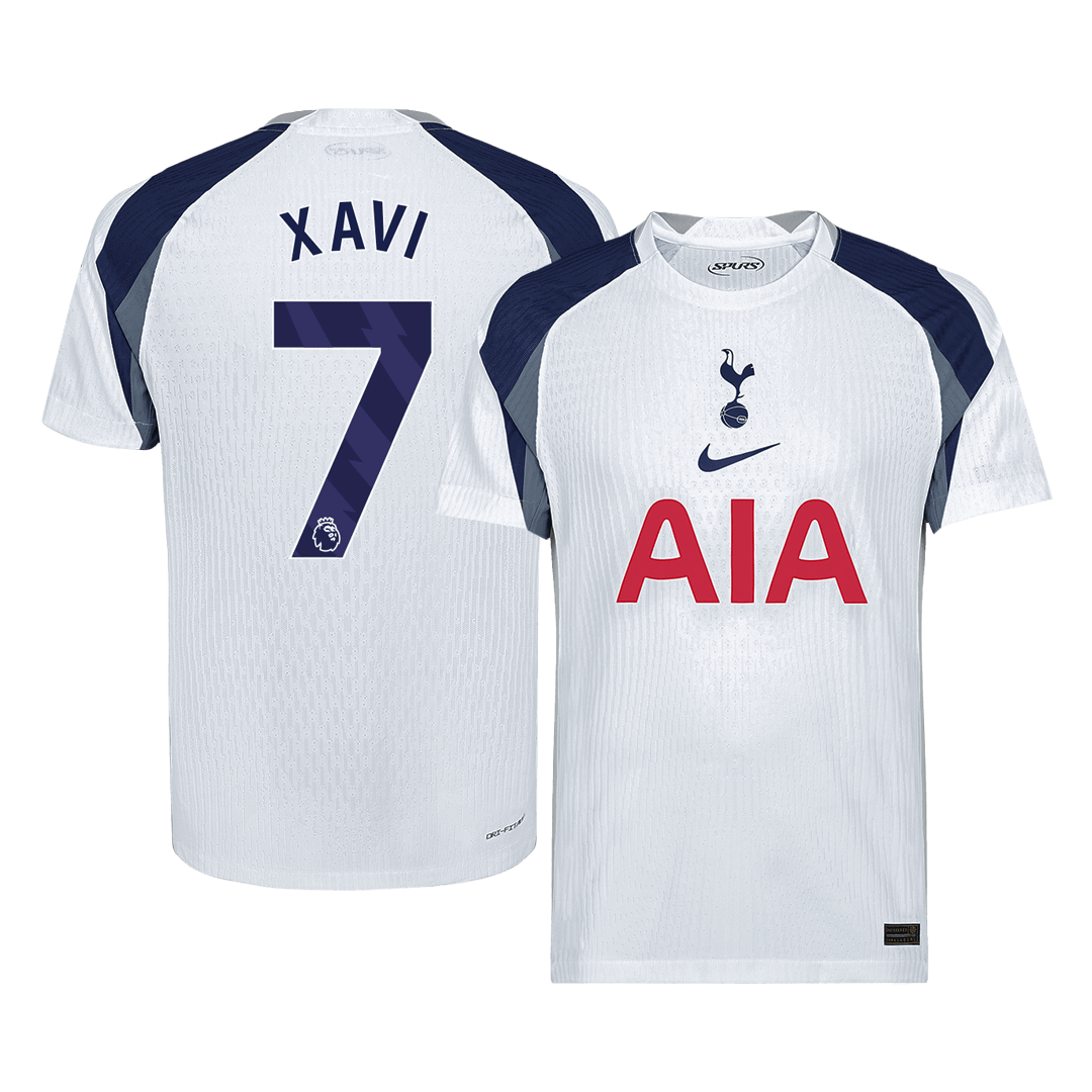Camiseta de fútbol local auténtica del Tottenham Hotspur XAVI #7 2025/26, blanca
