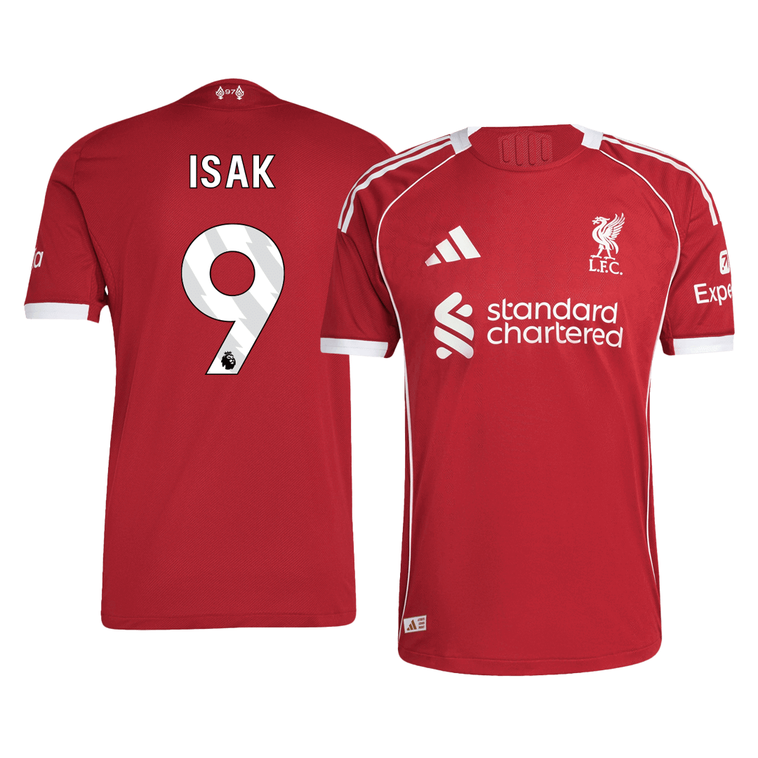 Camiseta de fútbol local auténtica del Liverpool ISAK #9 25/26, roja