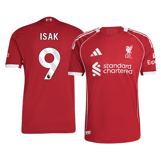 Camiseta de fútbol local auténtica del Liverpool ISAK #9 25/26, roja