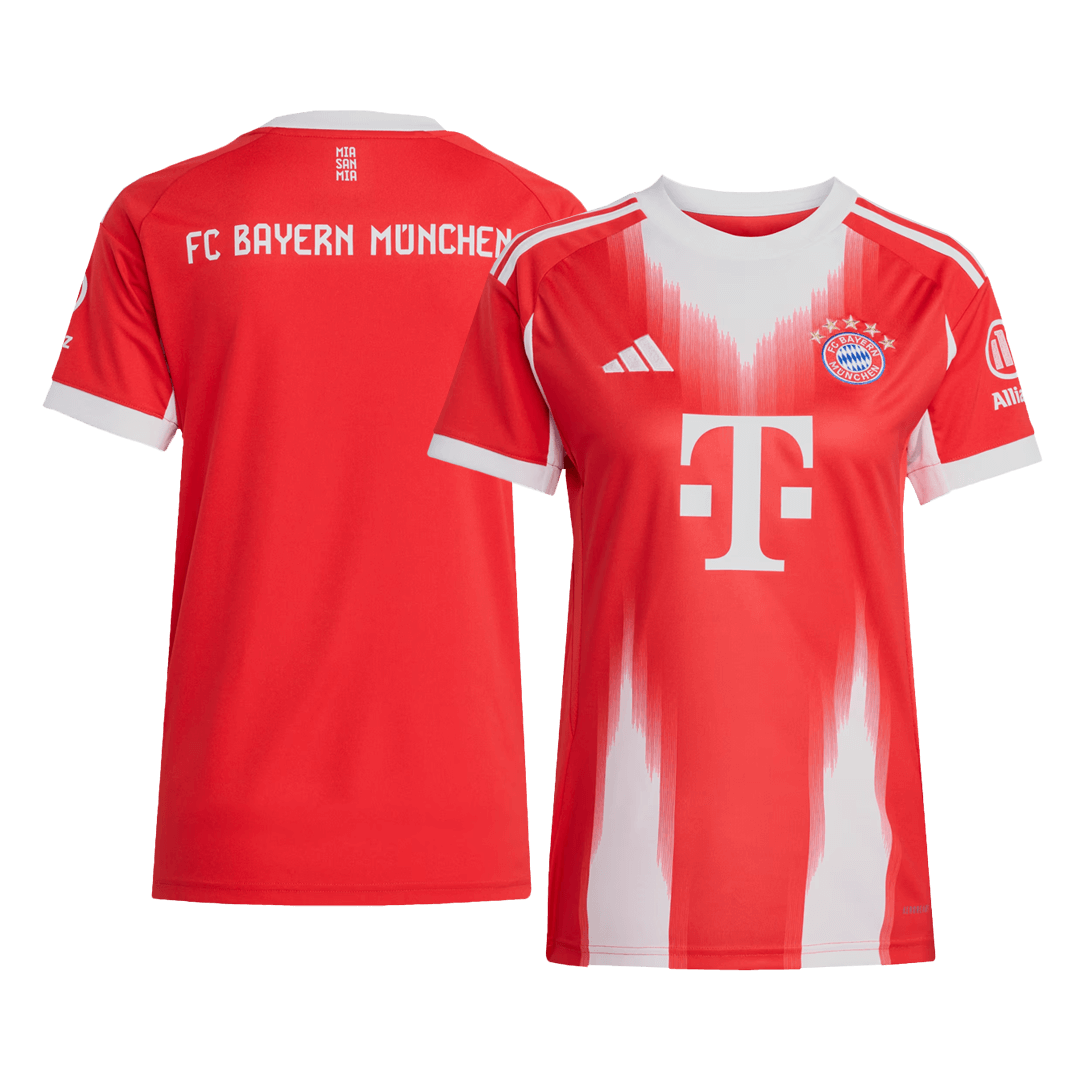 Camiseta de fútbol local del Bayern Múnich 2025/26 para mujer, roja