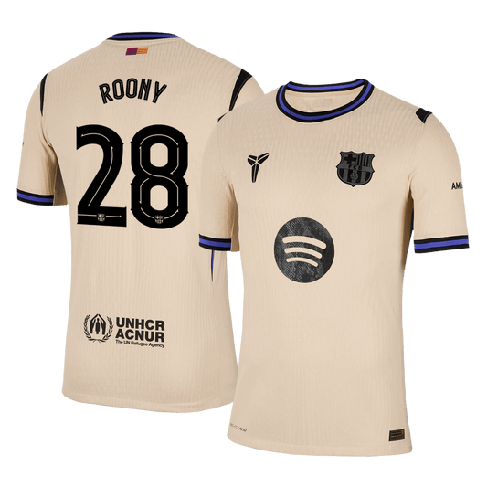 Camiseta de fútbol visitante auténtica de ROONY #28 del Barcelona 2025/26