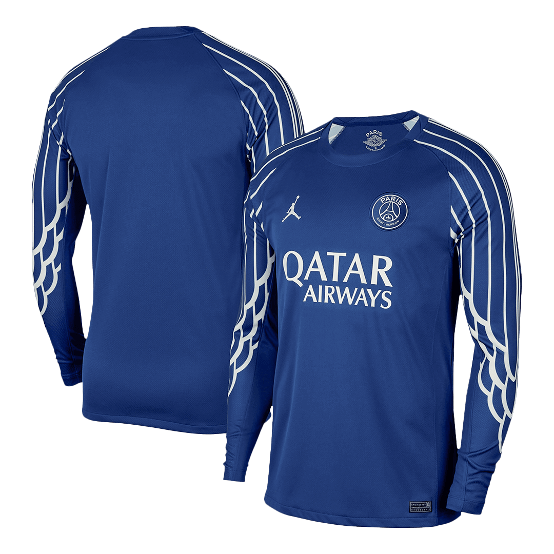 Camiseta de fútbol de manga larga de visitante del PSG 2024/25, color azul marino