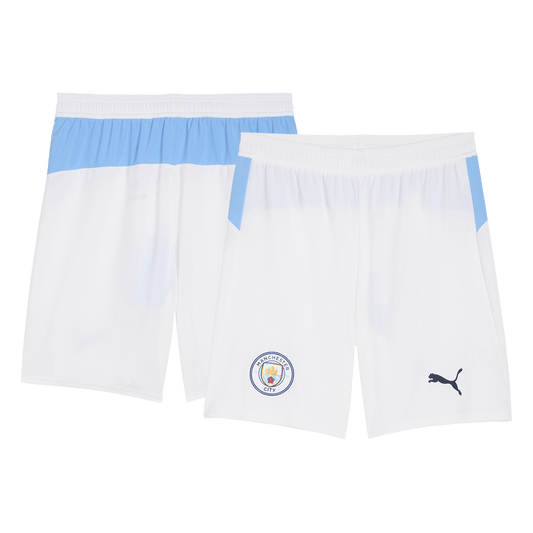 Pantalón corto de fútbol local del Manchester City 25/26 blanco