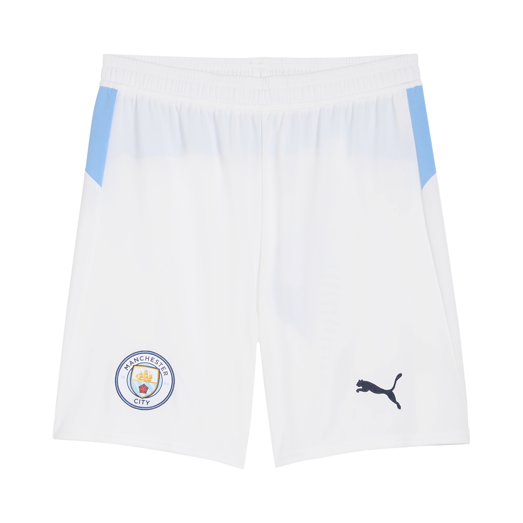 Pantalón corto de fútbol local del Manchester City 25/26 blanco