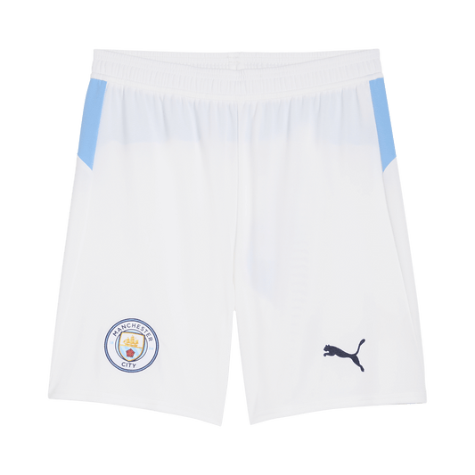 Pantalón corto de fútbol local del Manchester City 25/26 blanco