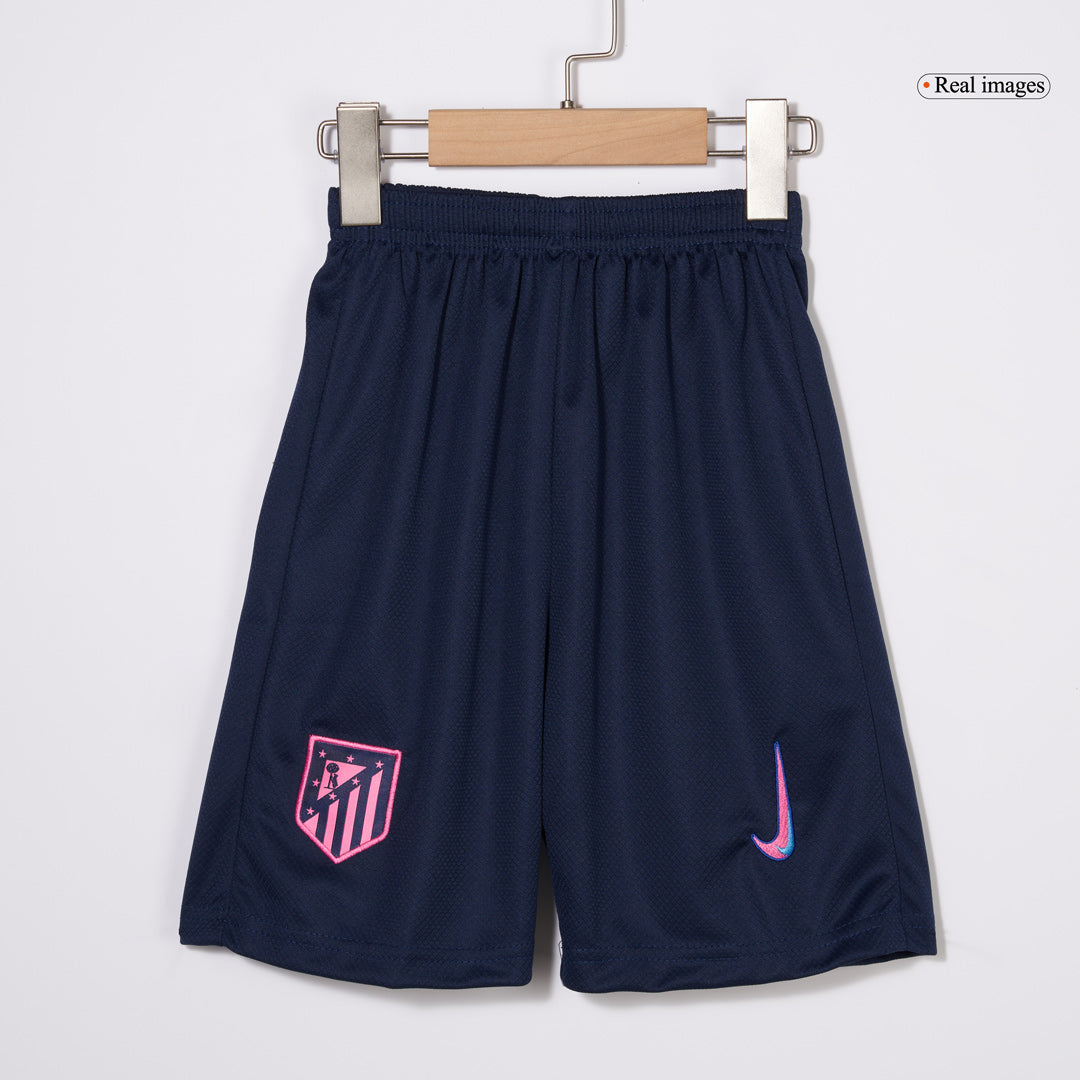 Kit de fútbol infantil de visitante del Atlético de Madrid (Kit y pantalón corto) 2024/25