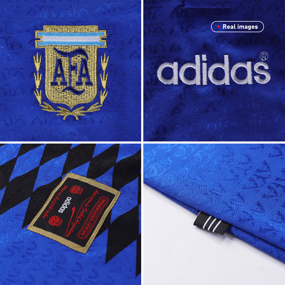 Kit de fútbol retro de visitante de Argentina n.° 10 (camiseta y pantalones cortos) 1994