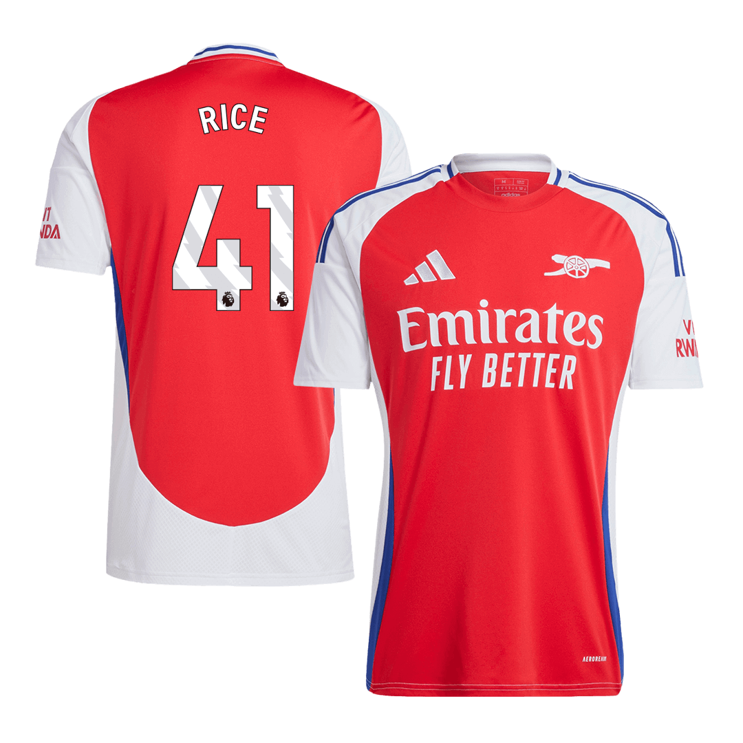 Camiseta de fútbol local del Arsenal RICE #41, roja