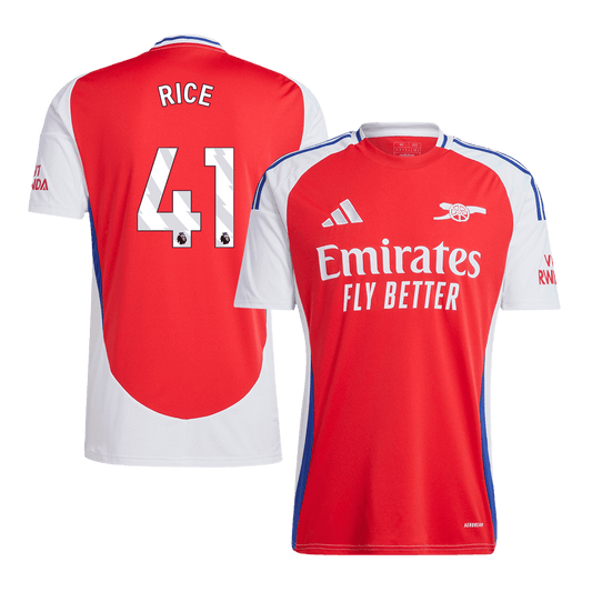Camiseta de fútbol local del Arsenal RICE #41, roja