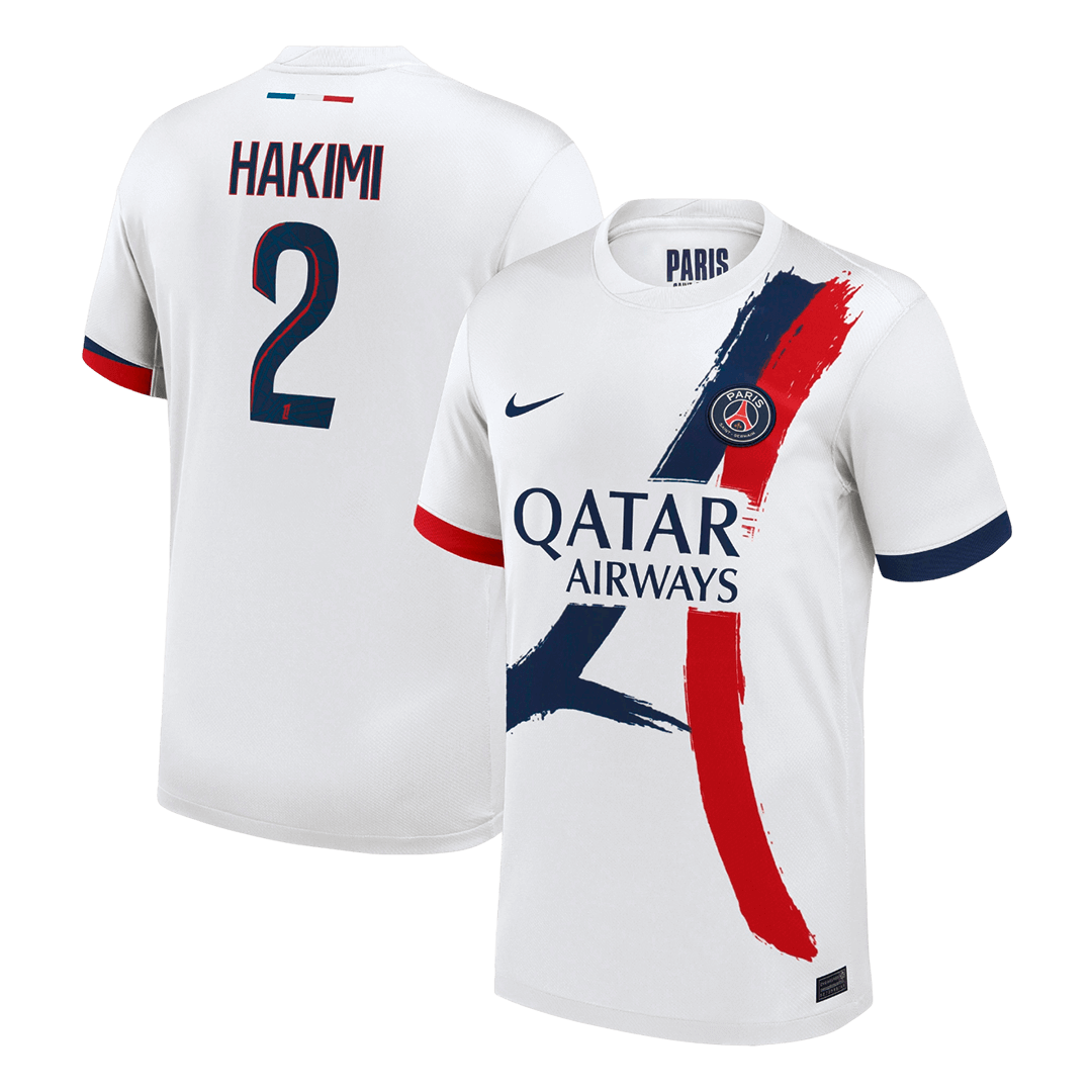 Camiseta de fútbol visitante auténtica HAKIMI #2 del PSG 2025/26