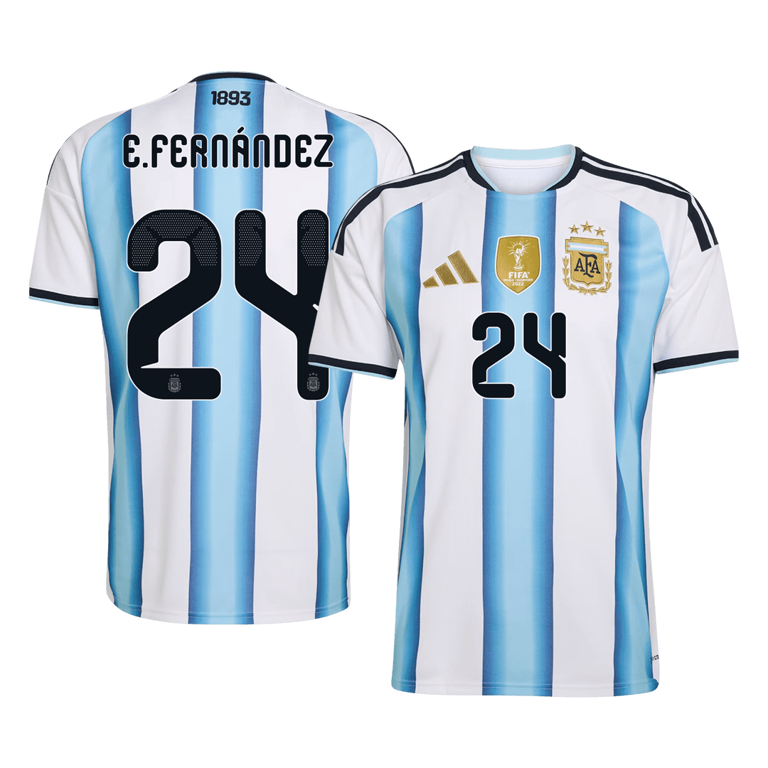 E. FERNÁNDEZ #24 Camiseta de local de Argentina para el Mundial 2026 Azul y Blanco