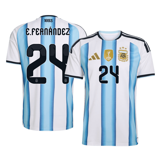 E. FERNÁNDEZ #24 Camiseta de local de Argentina para el Mundial 2026 Azul y Blanco