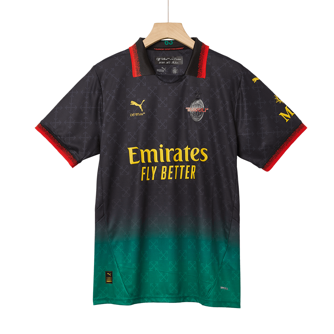 Kit de fútbol visitante del AC Milan (Kit y pantalón corto) 2024/25, verde y negro