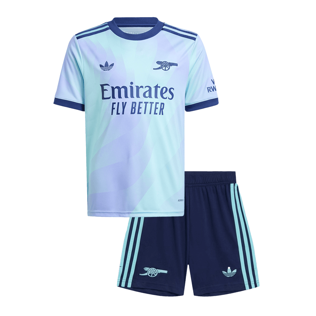 Kit de fútbol infantil de visitante del Arsenal (Kit y pantalón corto) 2024/25