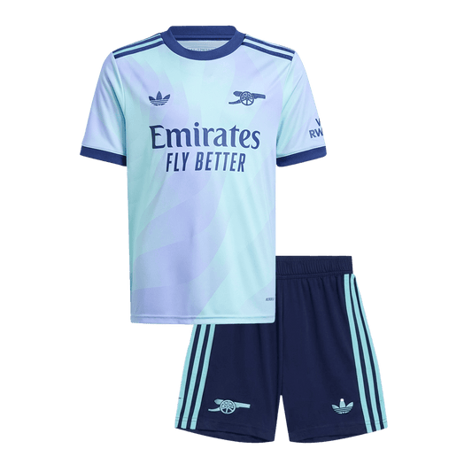 Kit de fútbol infantil de visitante del Arsenal (Kit y pantalón corto) 2024/25