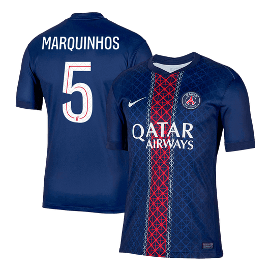 Camiseta de fútbol MARQUINHOS #5 PSG Primera equipación 2025/26 Azul marino