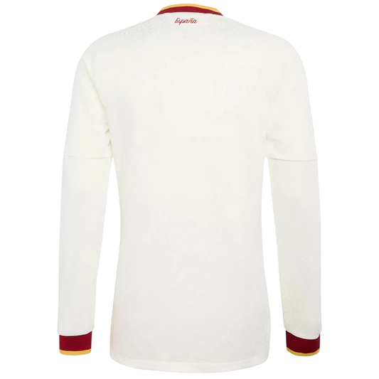 Camiseta de fútbol de manga larga para hombre, selección española visitante, Mundial 2026, color blanco.