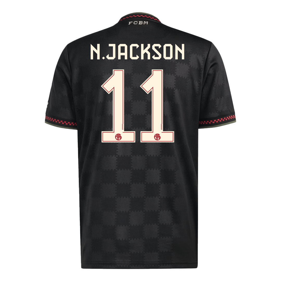 Camiseta de fútbol de visitante del Bayern Múnich n.° 11 de N. Jackson (2025/26)