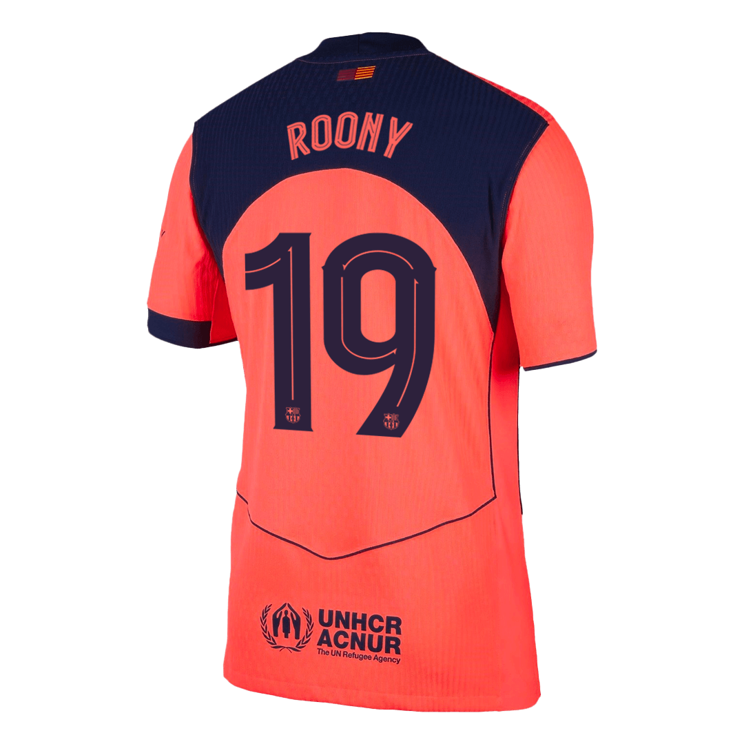Camiseta de fútbol de visitante del Barcelona 2025/26, auténtica, ROONY #19