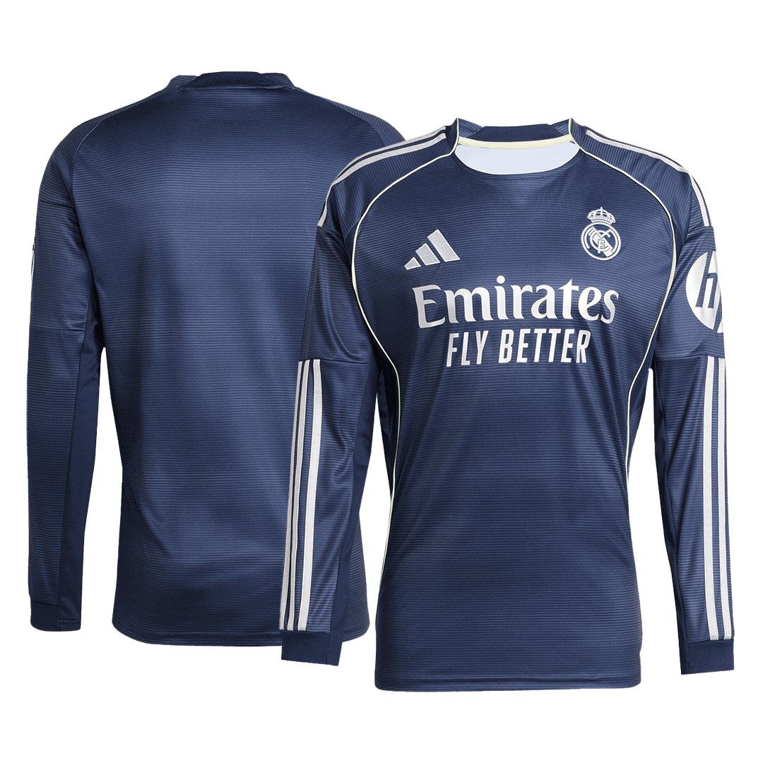 Camiseta de fútbol visitante del Real Madrid 2025/26, manga larga (talla grande)