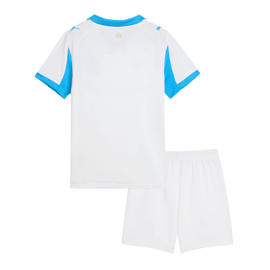 Kit de fútbol local del Marsella para niños (Kit y pantalón corto) 25/26 blanco