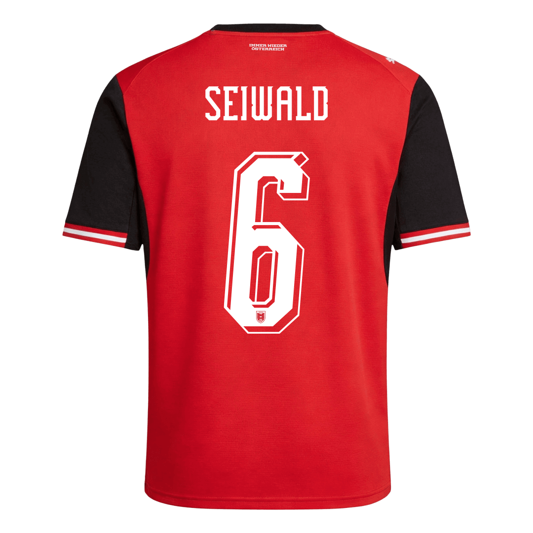 SEIWALD#6 Camiseta de local de Austria de fútbol Copa Mundial 2026 Roja