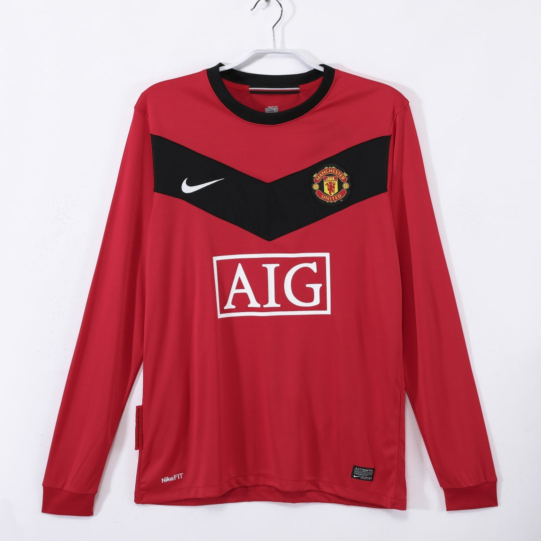 Camiseta retro de manga larga de local del Manchester United 2010