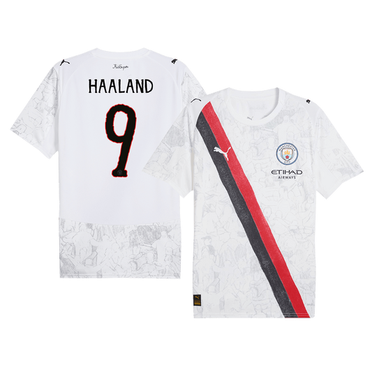 Camiseta de fútbol infantil HAALAND #9 Manchester City 2025/26, blanca - Mundial de Clubes