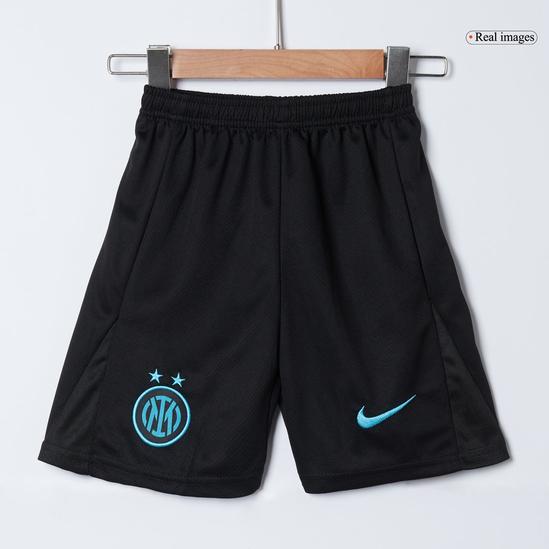 Kit de camiseta de fútbol local del Inter de Milán para niños (camiseta, pantalón corto y calcetines) 2025/26