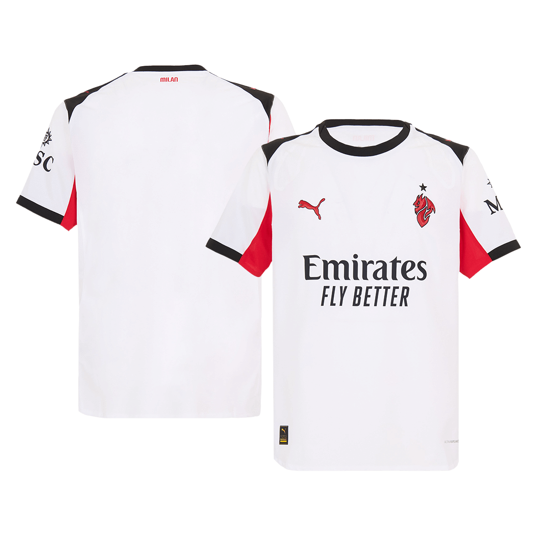 Camiseta de fútbol visitante auténtica del AC Milan 2025/26 blanca