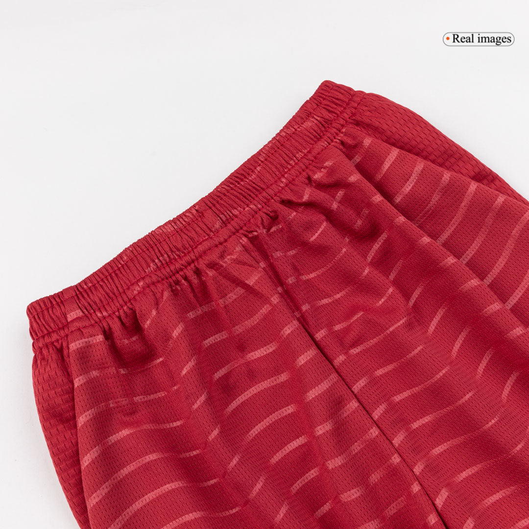 Conjunto infantil de camiseta y pantalón corto de la selección de Portugal de Ronaldo #7 para niños, Mundial 2026, color rojo.