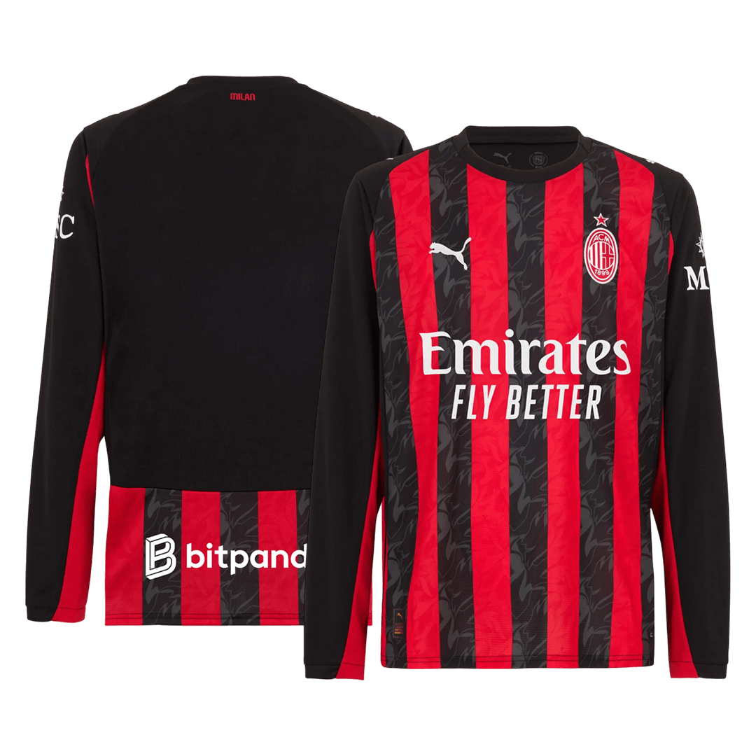 Camiseta de fútbol de manga larga de local del AC Milan 2025/26