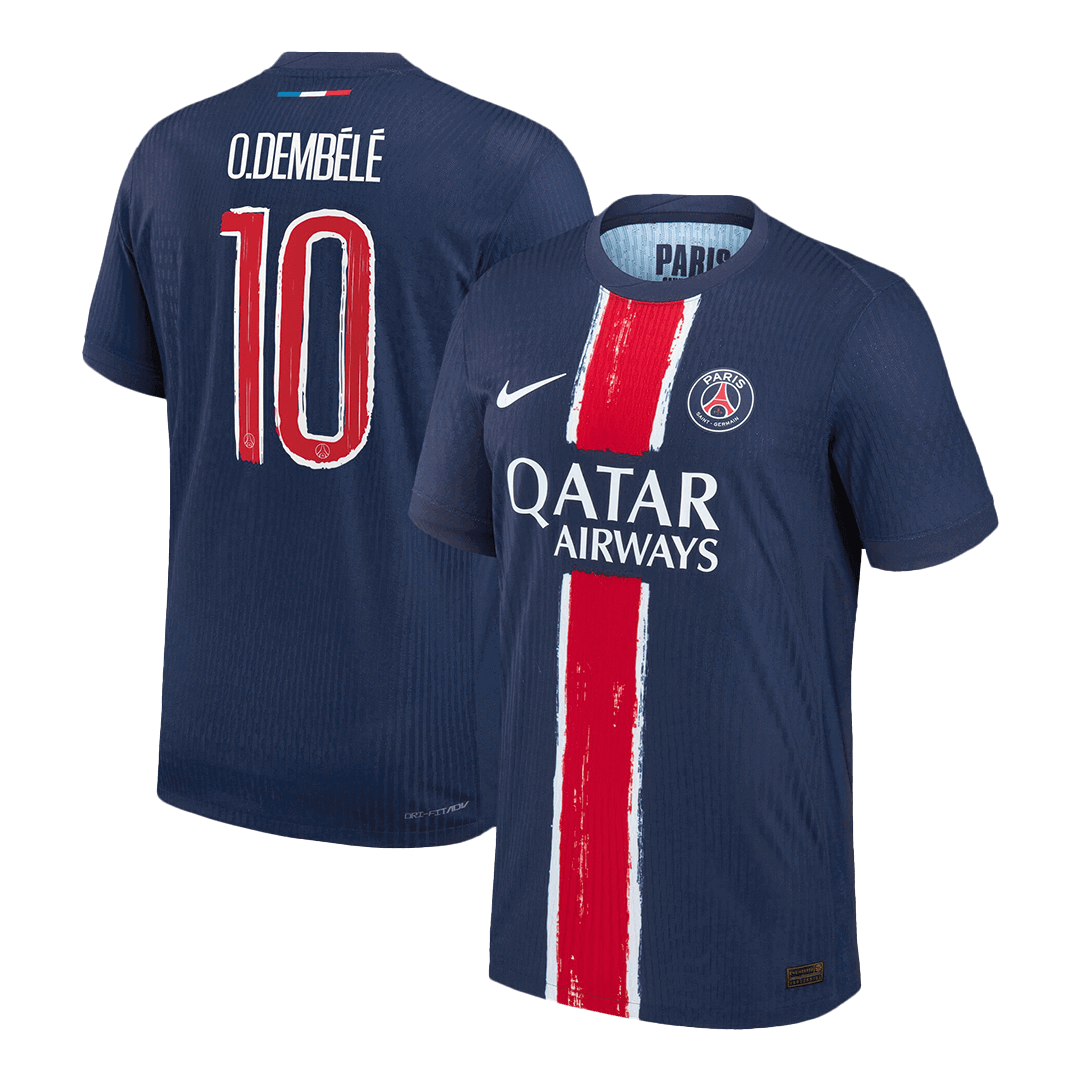 Auténtica camiseta de fútbol O.DEMBÉLÉ #10 PSG Local 2024/25 Azul marino - UCL