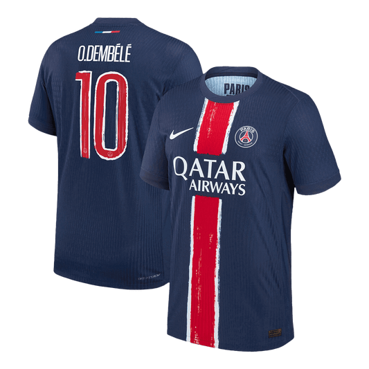 Auténtica camiseta de fútbol O.DEMBÉLÉ #10 PSG Local 2024/25 Azul marino - UCL